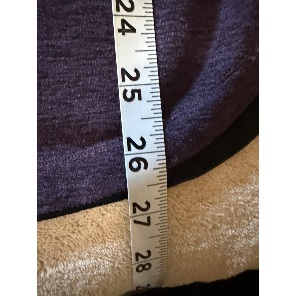 🍁Serene Tangerine Purple Heathered Long Sleeve Hoodie Thumbhole High-Low Hem Sm - Picture 8 of 10